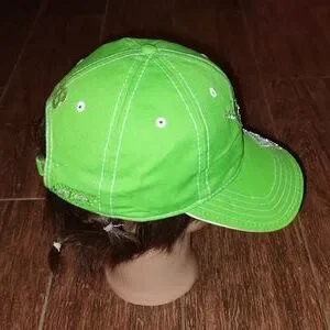 Rare Chase Authentics NASCAR M&M Jewel Sequins Studded Green Strapback Hat Cap Chase Authentics | Accessories | Chase Authentics Nascar Mm  main image 3